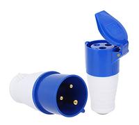 Tomantery Jeu de Connecteurs de Prise Industrielle, 2 Pièces, 3 Broches, | Coque ABS durable, contacts en laiton, haute conductivité, protection contre les éclaboussures, utilisation intérieure et