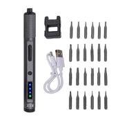 Tomantery Jeu de Tournevis électriques avec Lumière LED, 24 Embouts | Kit tournevis sans fil avec 3 réglages de torsion, pour réparation de téléphone, appareil photo, ordinateur portable, montre