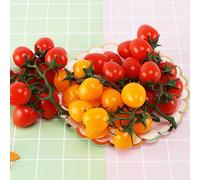 Tomate artificielle de 19 cm, rouge et jaune, fausse tomate rouge sur tige, accessoires de photographie, décoration de vitrine, ornement pour la maison Yellow
