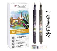 Tombow Feutre double pointe ABT DUAL BRUSH PEN Couleurs primaires Lot de 18
