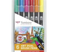 Tombow 272472063 stylo-feutre Fin/moyen Bleu, Vert, Orange, Rose, Rouge, Jaune 6 pièce(s) G