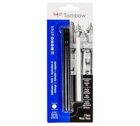 Tombow 67341 Mono Stick Eraser, Round Combo Pack, 6,7 mm, rechargeable