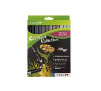 Tombow ABT-12C-3 Lot de 12 Feutres pinceau à 2 pointes, nuances de gris