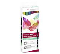 Tombow ABT-6C-3 Lot de 6 Feutres pinceau à 2 pointes, couleurs testées dermatologiquement