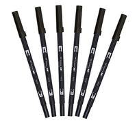 Tombow ABT-N15-6P Feutre pinceau à deux pointes noir