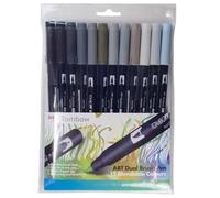Tombow Boite De 12 Feutres Abt - Couleurs Tonalité Gris