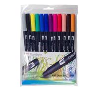 Tombow : Double Embout Pinceau Mélange Stylos : Couleurs Primaires : Pack De 12