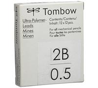 TOMBOW Lot de 12 Etuis de 12 Mines pour porte-mine pointe calibrée 0,5 mm dureté 2B