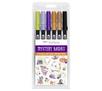 Tombow Feutres pinceaux double pointe ABT Dual Brush Pen, Mystery Kawaii, set de 6