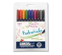 Tombow Fudenosuke WS-BH10C Lot de 10 stylos pinceaux durs