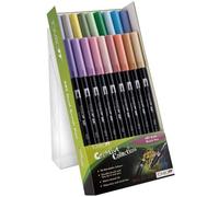 Tombow Lot De 18 Feutres Pinceaux À 2 Pointes Tons Pastel
