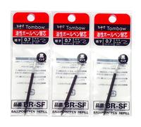 Tombow - Lot de 3 recharges d'encre noire pour stylo à bille - 0,7 mm