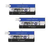 TOMBOW Lot de 3 Rollers Correcteur de finition MONO note bleu/transparent/noir 2,5 mm x 4 m