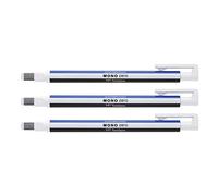 TOMBOW Lot de 3 Stylos Gomme MONO zero classique pointe rectangulaire 2,5 x 5mm blanc/bleu/noir