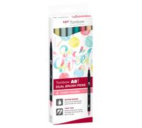 Tombow Stylos ABT ABT-6C-4 - Lot de 6 double pointe double pinceau pour lettrage et bullet journal