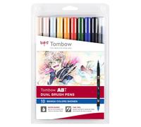 Tombow AB-10C-MANGA 1 Kit de 10 feutres pinceau à double pointes Shonen