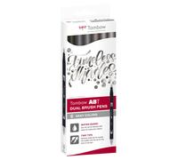 Tombow feutres pinceau ABT à deux pointes Lot de 6, nuances de gris