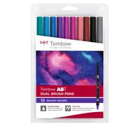 Tombow Feutres à double pointe DUAL BRUSH PEN ABT à base d'eau Set de 10 couleurs Galaxy
