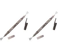 Tombow Marqueur double pointe noir/gris WS-TBS Fudenosuke (Lot de 2)