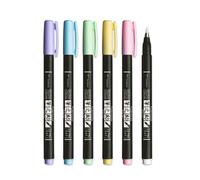 TOMBOW Set de 6 feutres Brush Fudenosuke pastel pour papier noir