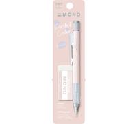Tombow MONO Graph e Mono, caoutchouc 0,5 mm, rose corail, précision avec pointe de 4 mm, mécanisme d'agitation innovant, pince en laiton plus stable, rechargeable, incl. caoutchouc [SH-MG84-PE04A]