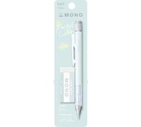 Tombow MONO graph et gomme MONO Vert menthe. Porte-mine 0,5mm de précision, pointe de 4mm, mécanisme d'agitation, tube en laiton stable, rechargeable.