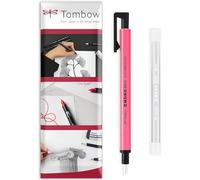 Tombow Mono Zero Lot de 2 stylos gomme avec recharges Pointe ronde de 2,3 mm Rose fluo