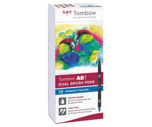 TOMBOW Peintre double fibre "Dual Brush Pen ABT" couleurs primaires 18 crayons