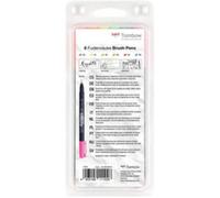 Tombow Stylo De Calligraphie Fudenosuke Fluo, Kit De 6 0,000000 Noir