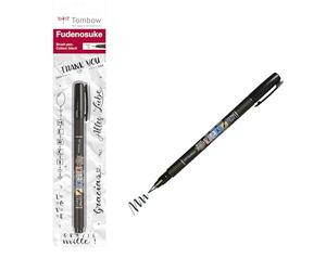 Tombow WS-BS Stylo-feutre pointe souple Fudenosuke, noir