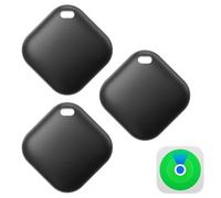 Tomedeks 3 Pièces Air Tag Traceur, Fonctionne avec l’app Localiser Apple, Localisateurs D’Objets Bluetooth pour Valises/Portefeuilles/Clés/Sacs/Bagages, Batterie Remplaçable (Noir)