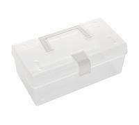 Tomedny boite de rangement avec couvercle plastique, boîte de rangement transparente, bac de rangement polyvalent avec loquet de verrouillage pour kit de couture cosmétique et