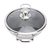 Tomedny Sauteuse en acier inoxydable avec couvercle, poêle à frire de 26 cm de profondeur, poêle profonde en acier inoxydable avec intérieur en nid d'abeille antiadhésif pour la cuisson