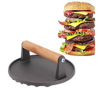 Tomedny Smash Burger Press, Rond Smash Burger Press Patty Maker en Fonte avec poignée en Bois Confortable pour Barbecue Griller Bacon paninis