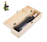 Tomedny Wooden Wine Box, Wine Bottle Storage Box Large Vintage Bottle Holder Wood Storage Case for Birthday Party Wedding Anniversary