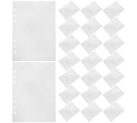 TOMETURE 100 pochettes A5 pour classeur, 6 perforations, 6,6 x 9,4 cm, recharges pour album photo, recto-verso, 4 poches, pochettes de conservation pour timbres et cartes de visite.