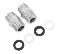 TOMETURE 2 Pièces Raccord de Rechange pour Flexible de 1/2 Pouce Inox | Installation Simple, Filetage Mâle Standard, Structure D’étanchéité Intégrée, Finition Brossée, Argenté