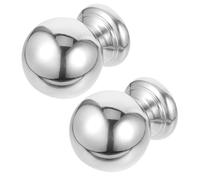 TOMETURE 2 Pièces Tête Métallique de Clôture en Acier Inoxydable Argenté, Embout de Clôture Pratique et Facile à Installer, Ornement Élégant pour Poteaux de Portail de Jardin