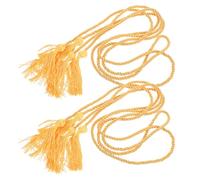 TOMETURE 2pcs Cordons à Pompons Dorés en Polyester pour Décoration de Salle de Banquet et Remise de Diplômes, Accessoires Élégants pour Fêtes et Cérémonies