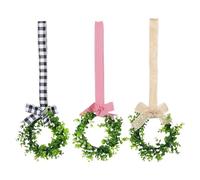 TOMETURE 3 couronnes pour placards de Cuisine : Guirlande décorative pour Portes de placards - Guirlande de Verdure Artificielle - Cerceau en et Eucalyptus pour Portes de Garde-Manger, fenêtres,