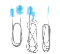 TOMETURE 3 Pièces Brosse de Nettoyage à Tube Long en Acier Inoxydable Double Extrémité Flexible pour Canalisations, Cuisine et Salle de Bain, Ensemble Polyvalent