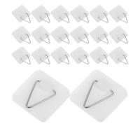 TOMETURE 30 Pièces Crochet Adhésif Carré Blanc pour Plaques Décoratives en Pp et Acier Inoxydable, Robuste Résidu, pour Cuisines et Chambres