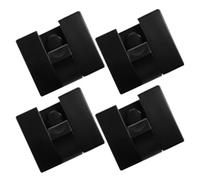 TOMETURE 4 Pièces Crochet Mural Auto-adhésif Pliable en Aluminium Spatial Noir pour Salle de Bain et Couloir, Finition Lisse, Design Élégant et Fonctionnel pour Parapluies et Paquet à Main