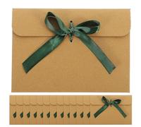 TOMETURE 50 Enveloppes Vintage en Papier Kraft Ruban, Protection Vie Privée, Faciles à Utiliser, Format pour Cartes de Correspondance, pour Paquet D'école ou Paquet à Main