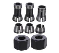 TOMETURE 8 Pièces Kit de Mandrin à Pince en Acier au Carbone 6/6,35/8mm pour Défonceuse, Résistant à L'usure, Compatible avec Machines à Graver et Fraisage Bois