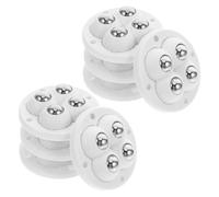 TOMETURE 8pcs Roulettes Adhésives pour Meubles en Abs Acier Inoxydable, Mouvement Silencieux et Mobilité Fluide, pour Bureaux et Chambres, Couleur Blanc