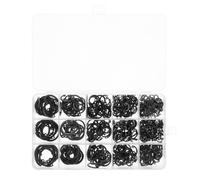 TOMETURE Anneaux de Retenue Externes Kit Polyvalent et Assortiment de 535 en Acier Inoxydable 304 Noir, Clips de Retenue C-type M8- Fixation Mécanique Positionnement de Roulements pour