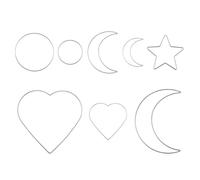 TOMETURE Anneaux en Fer Solides et Résistants 8 Pièces pour Attrape-rêves Soi-même, Formes Cœur, Lune et Étoile pour Décoration DIY et Fêtes