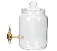 TOMETURE Bocal de Conservation des Boissons 3 Litres avec Robinet en Acier Inoxydable et Couvercle Hermétique, Pot à Vin Transparent, Récipient pour Fermentation et Cuisine