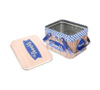 TOMETURE Boîte à Biscuits et Boîte à Bonbons en Fer Bleue Rectangulaire Pâtissière Portable Fermeture Hermétique pour Fêtes D'anniversaire et Mariages